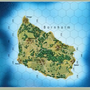 Mapa wyspy Bornholm do gry planszowej Zelandia 1985