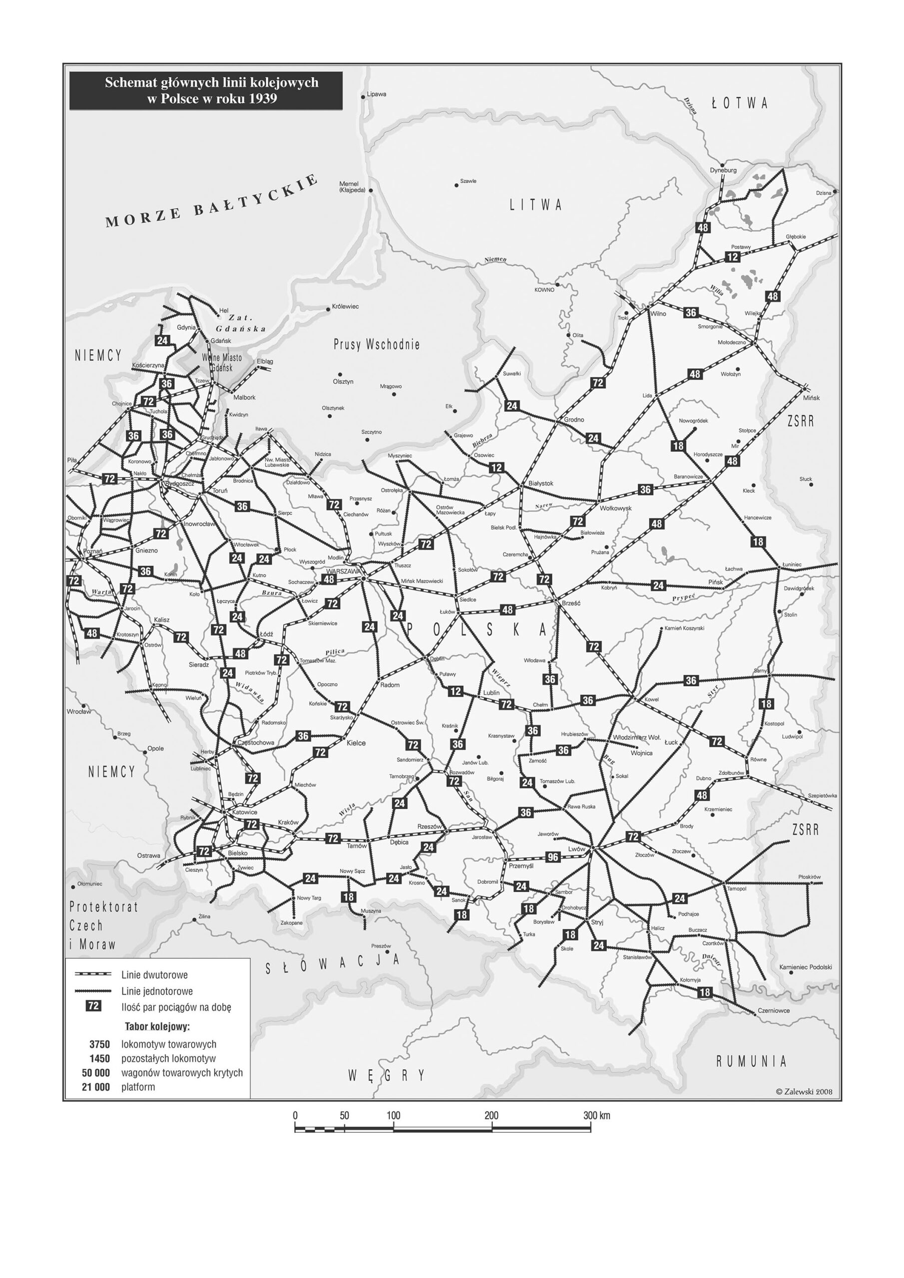 Atlas Kampanii Wrześniowej 1939 roku mapa linii kolejowych